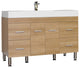 Ripley 47" Single Modern Bathroom Vanity, Light Oak, Without Mirror