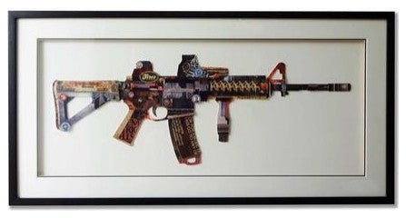 Gun Collage Art with Black Frame