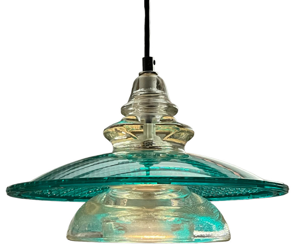 Insulator Light Pendant 12" Trafficlight Lens MS Aqua 500 lumen