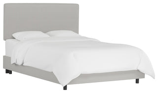 Phoebe Box Seam Bed, Oxford Stripe Charcoal, Twin