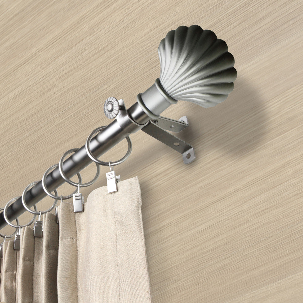 Indie 13/16" Diameter Curtain Rod, Satin Nickel, 18-28"