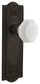 Meadows Plate Passage Waldorf White Milk Glass Knob, Oil-Rubbed Bronze