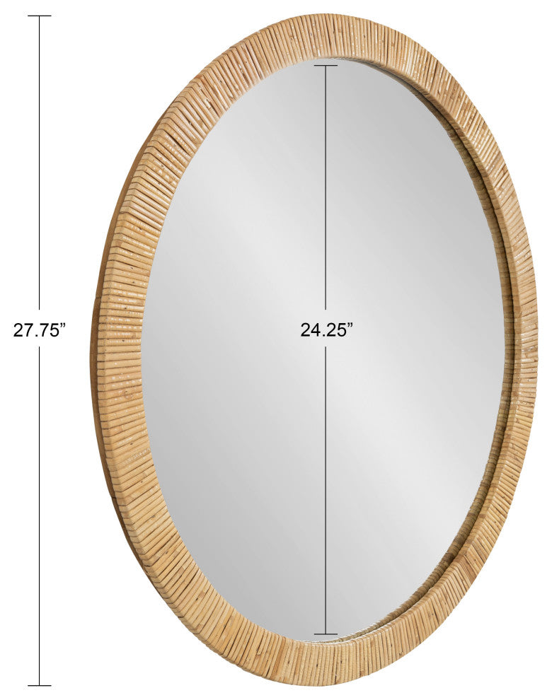 Rahfy Framed Wall Mirror, Natural 28"