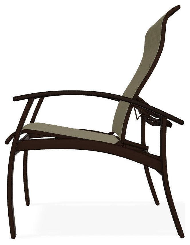 Belle Isle Sling Adjustable Outdoor Dining Chair, Elevation Stone/Kona