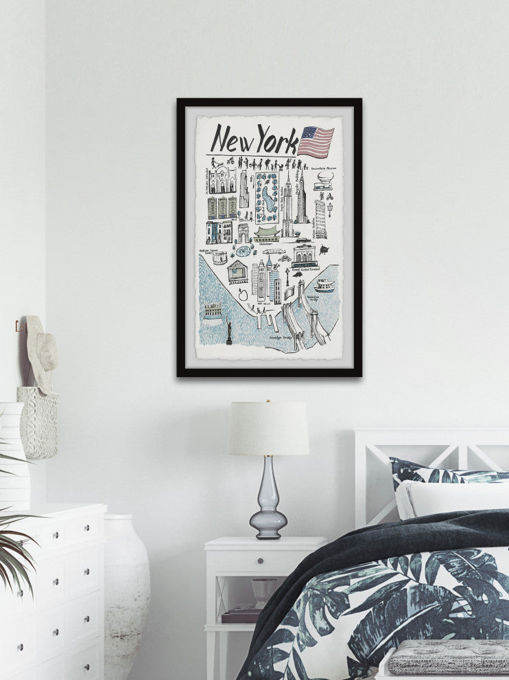 "New York Highlights" Framed Painting Print, 20x30
