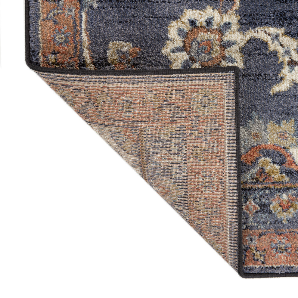 Jordan Bea Power-Loomed Polypropylene Area Rug, Navy Blue, 6'7"x9'