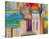 "Three Bridges" Painting Print on Wrapped Canvas, 24"x16"