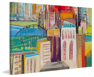 "Three Bridges" Painting Print on Wrapped Canvas, 24"x16"