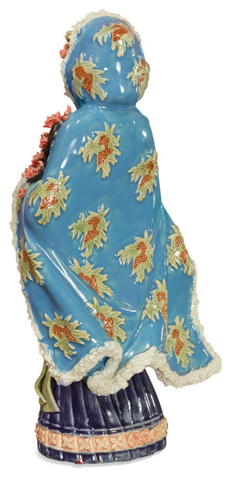 Chinese Porcelain Figurine, Lady in Winter Coat