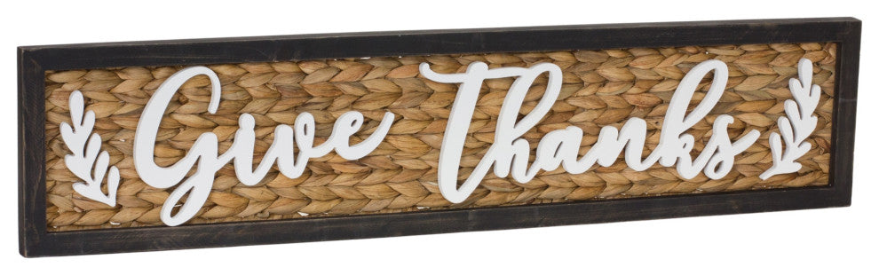 Woven Give Thanks Sign 32"L