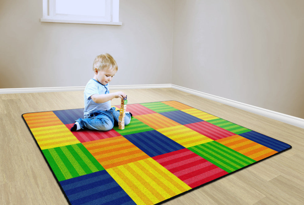 Flagship Carpets VA411-32A 6'X8'4" Hashtag Multi Educational Rug
