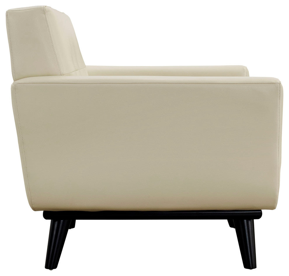 Modern Urban Contemporary Leather Sofa Set, Beige Leather