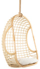 Grid Rattan Hanging Chair with Seat Cushion, Natural Color