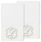 Linum Home Turkish Cotton Monica 2-Piece Embellished Hand Towel Set, White