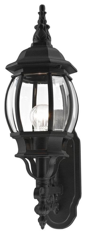 Textured Black Traditional, Colonial, French Historical, Outdoor Wall Lantern
