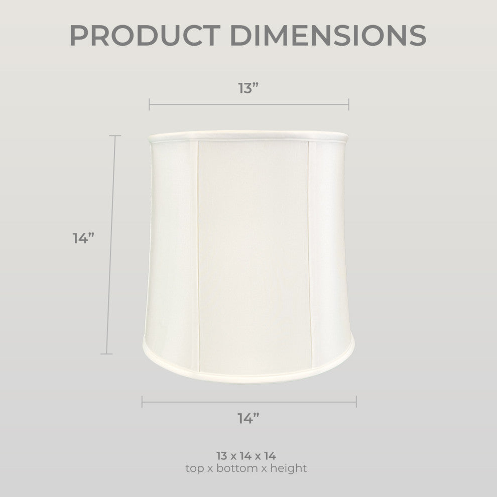 Royal Designs Drum Lamp Shade, White, 13x14x14, Set of 2