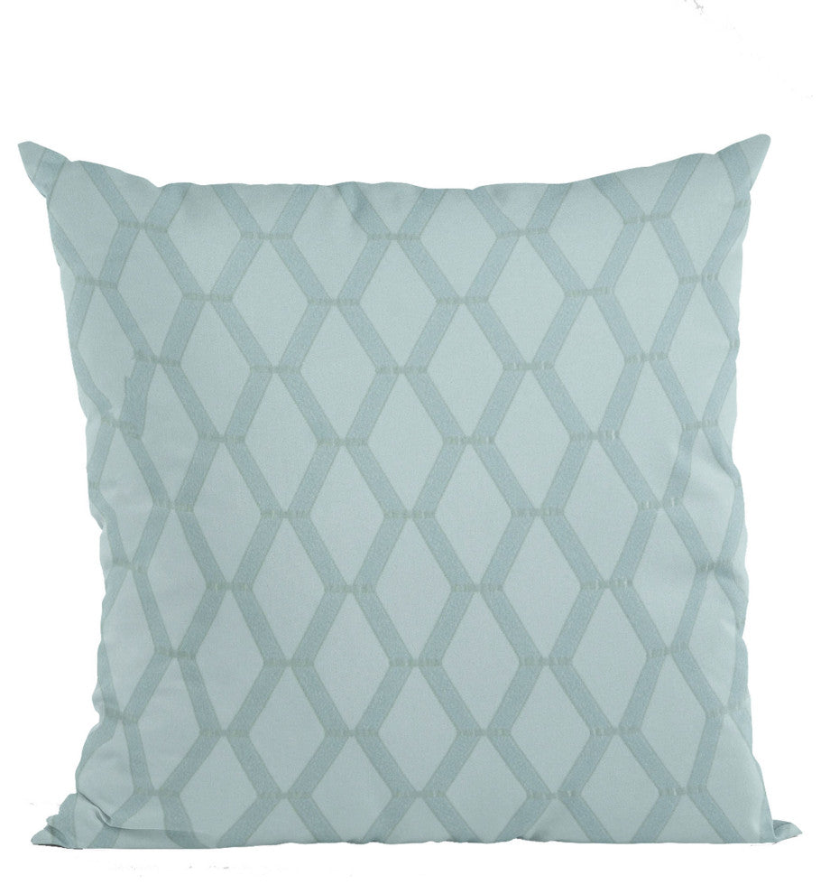 Serenity Diamond Shiny Fabric With Embroidery Luxury Throw Pillow, 22"x22"