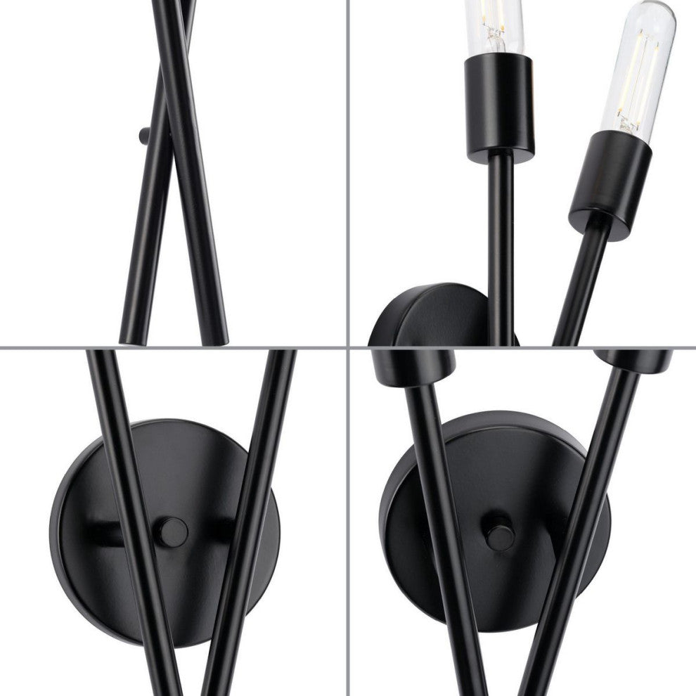 Astra Collection Two-Light 18" Matte Black Modern Wall Sconce