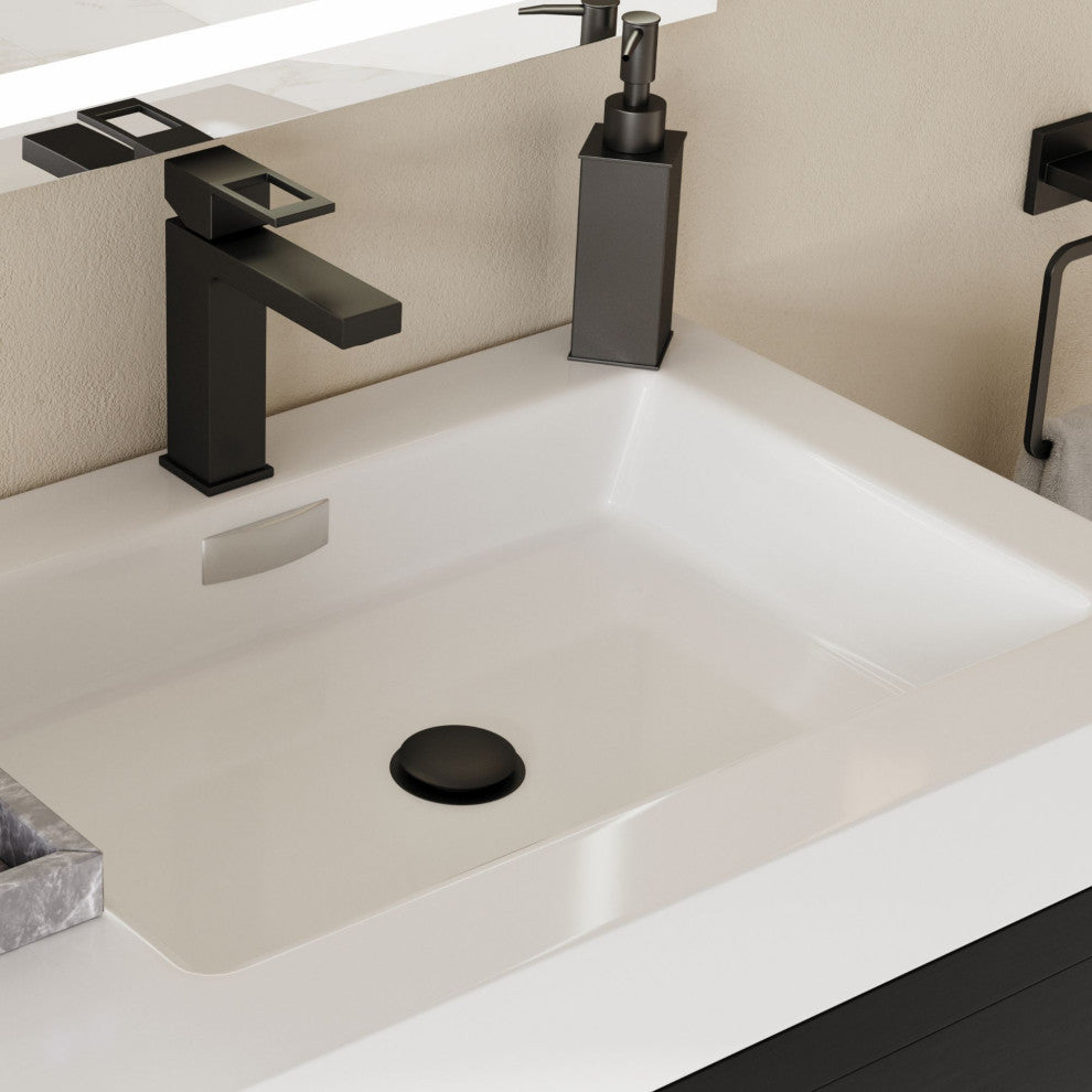 Boutique Bath Vanity, Black, 60", Double Sink, Freestanding