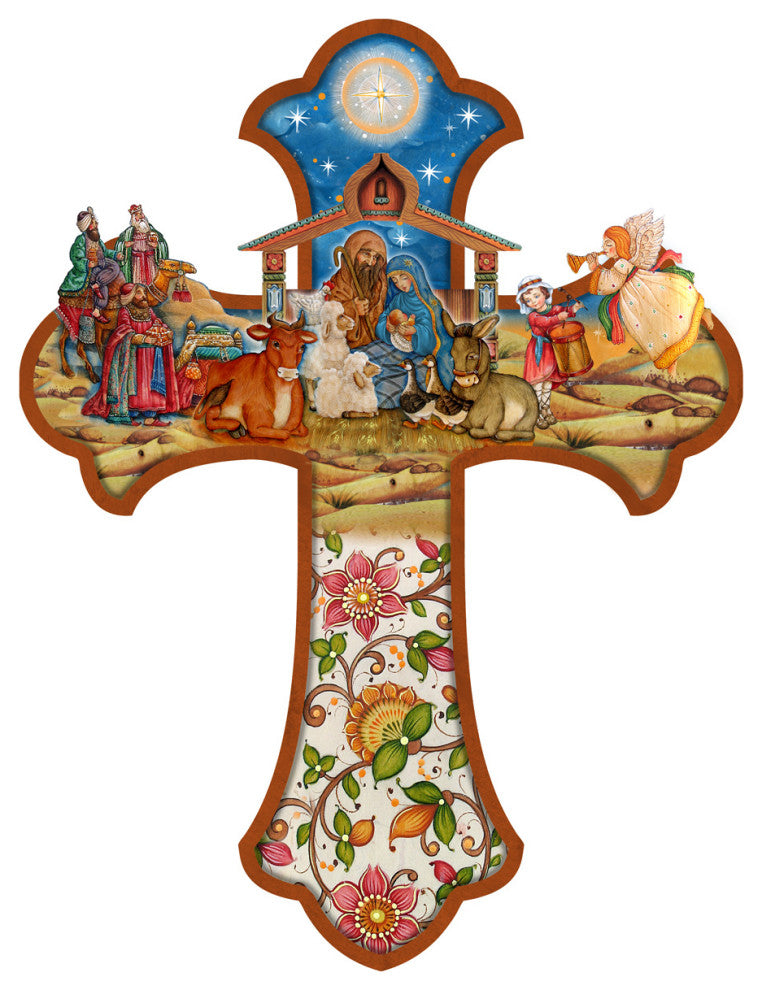 Nativity Wooden Cross