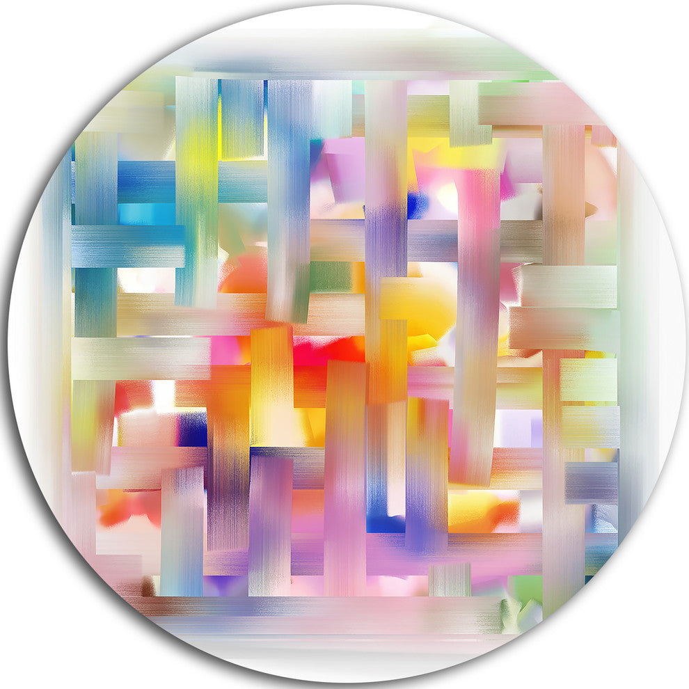Colorful Seamless Pattern, Abstract Round Wall Art, 11"