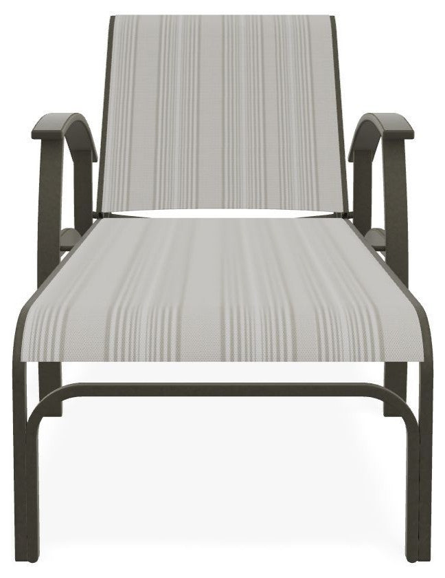 Belle Isle Sling 4-Position Outdoor Chaise Lounge, Harbor/Storm