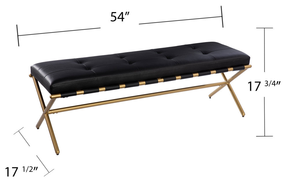 Thea Faux Leather Bench