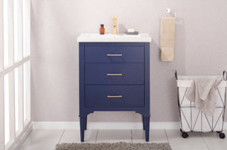 Design Element Mason 24" Transitional Single Sink Vanity, Blue