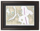 Poster Size Framed Nautical Chart; Puget Sound, Seattle to Bremerton
