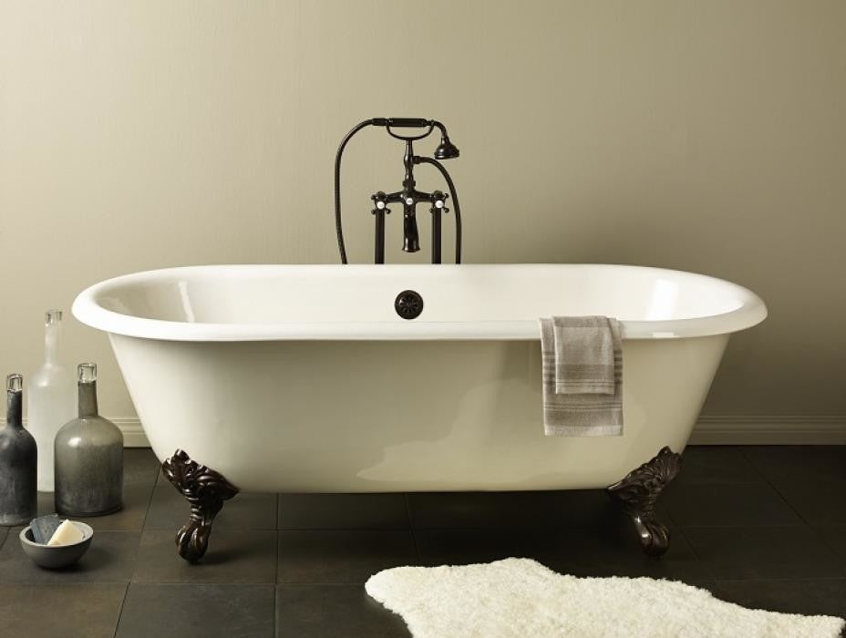 Cheviot Products Regal Cast Iron Bathtub, White Interior, White Exterior