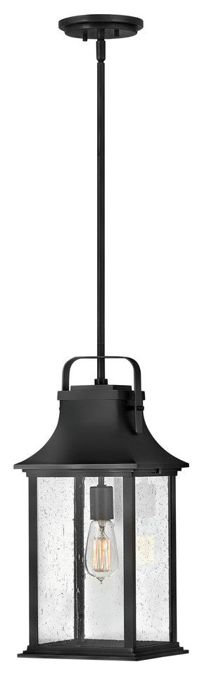 Hinkley Grant Medium Hanging Lantern, Textured Black