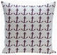 Polyester Decorative Outdoor Pillow, Anchor, Blue, 18"x18"