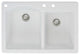 Aversa 33" silQ Granite Drop-in Double Bowl Kitchen Sink with 3 Holes in White