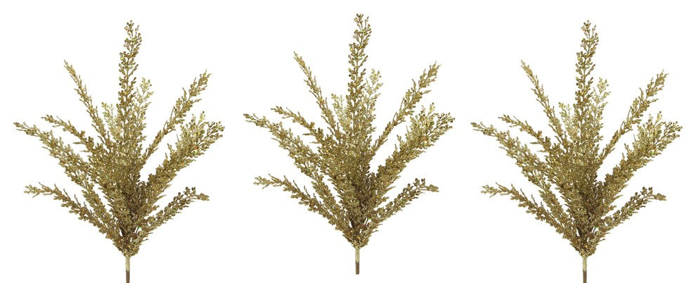 23"H Glitter Filigree Leaf Spray Christmas Decor, Gold