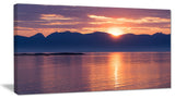 "Norwegian Seashore At Sunset" Modern Seascape Canvas Artwork, 40"x20"