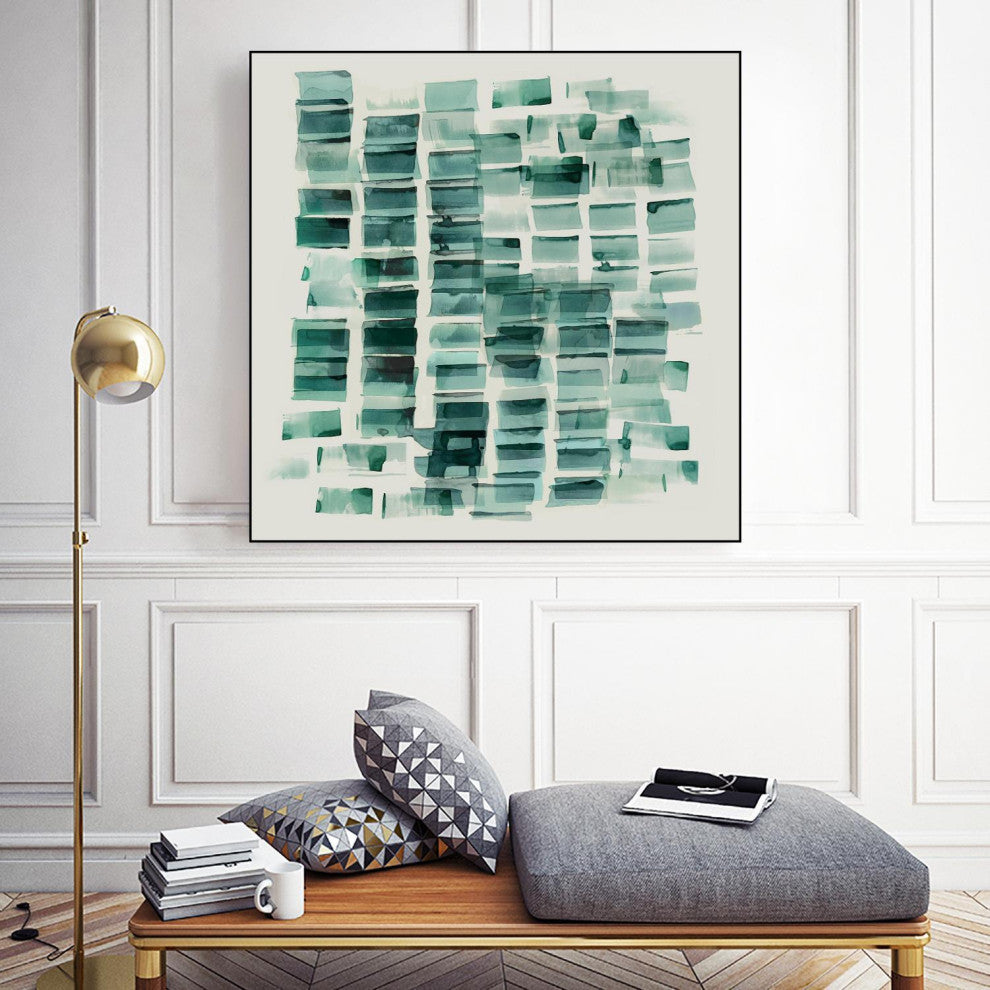 "Sea Glass I" Framed Canvas by Giant Art 20"x20"