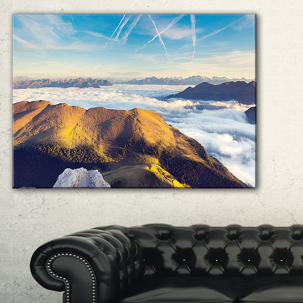 "Fantastic View of Val Gardena Valley" Seashore Canvas Art, 32"x16"
