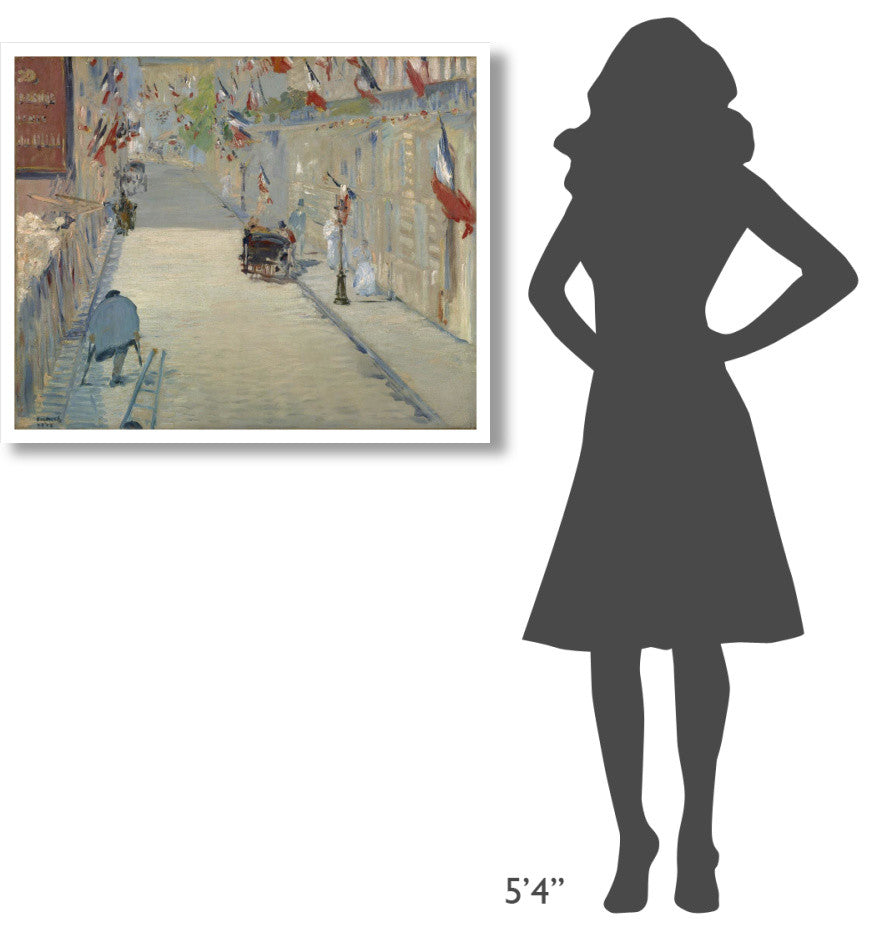"The Rue Mosnier with Flags" Digital Paper Print by Edouard Manet, 37"x30"