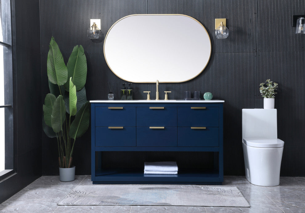 Louie 54" SIngle Bathroom Vanity, Blue