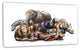 Animals on White Background, Abstract Canvas Art Print, 32"x16"