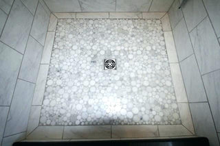 Carrara White Carrera Marble Bubble Round Mosaic Tile Polished, 1 sheet