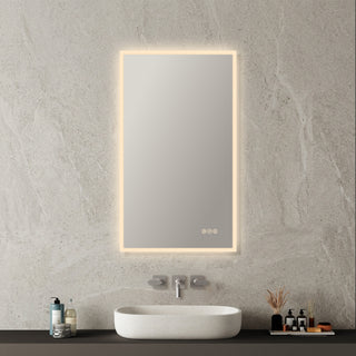 Fogless, Dimmable, Color Temperature Adjustable LED Mirror, 21x36