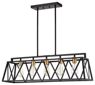 CHLOE Lighting IRONCLAD Industrial 5 Light Textured Black Pendant