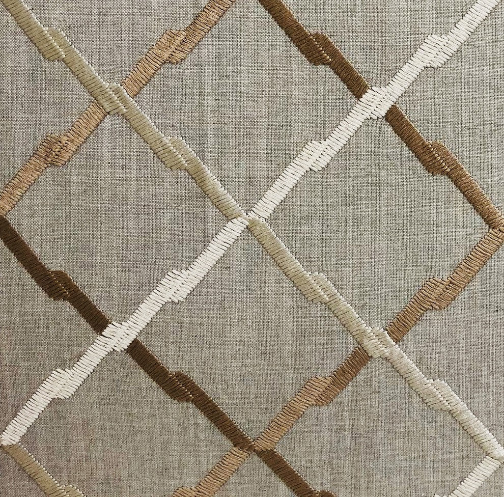 Urban Square Brown and Beige Luxury Throw Pillow, 12"x25"