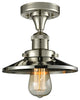 Railroad 7" Semi-Flush Mount, Polished Nickel, Shade: Polished Nickel