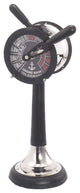 18" Nickel Plated Brass Ship's Telegraph With Wood Base