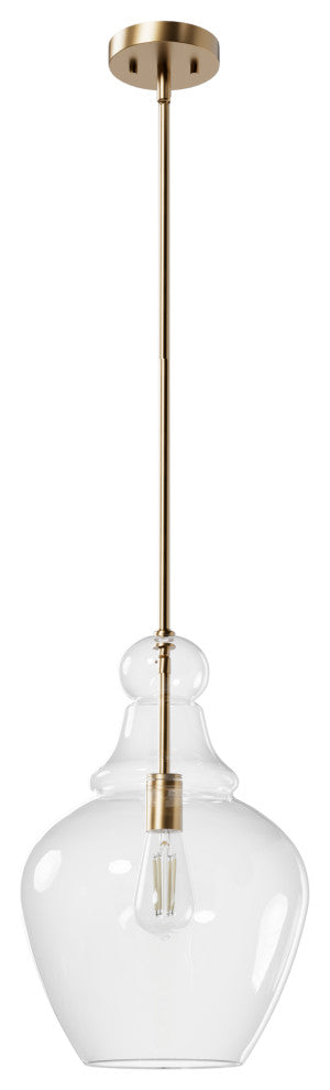 Hunter Maple Park Alturas Gold With Clear Glass 1 Light Pendant Light Fixture