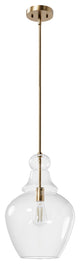 Hunter Maple Park Alturas Gold With Clear Glass 1 Light Pendant Light Fixture