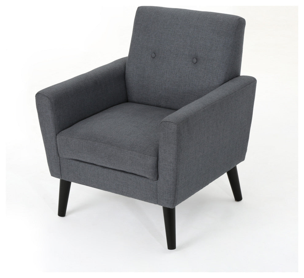 GDF Studio Sierra Mid Century Fabric Club Chair, Dark Gray