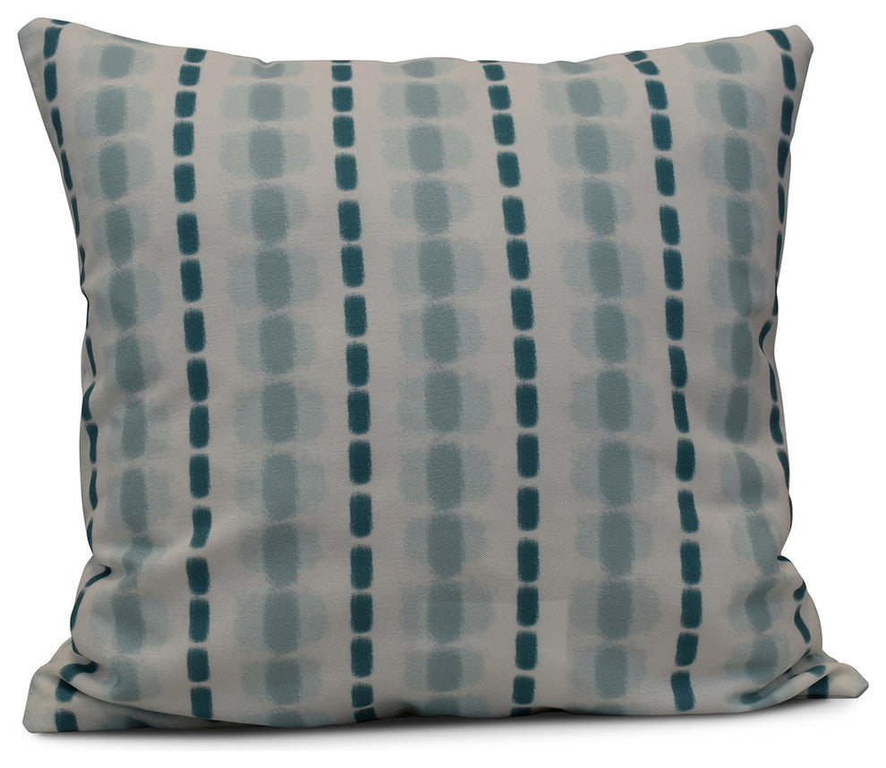 Watercolor Stripe, Stripe Print Pillow, Teal, 26"x26"